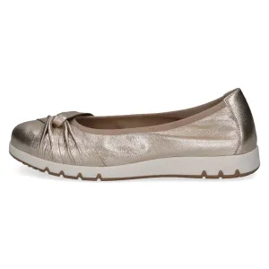 Caprice Platin Metal Ballerina Shoes: Comfort Meets Modern Elegance