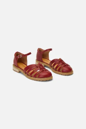 Dark Red Elizabeth Sandals