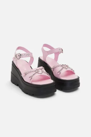 Heart Trim Platform Sandal