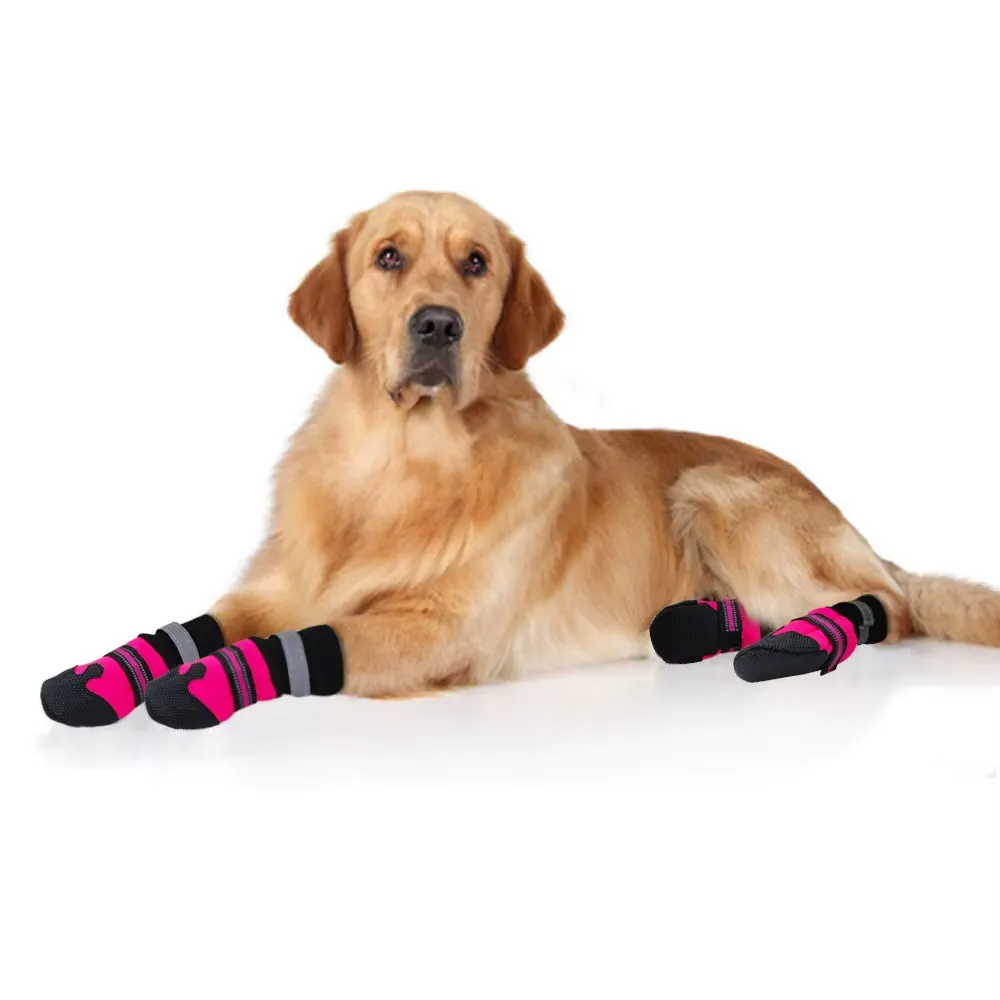 Waterproof Dog Shoes Anti-Slip Snow Boots Paw Protector Warm Reflective